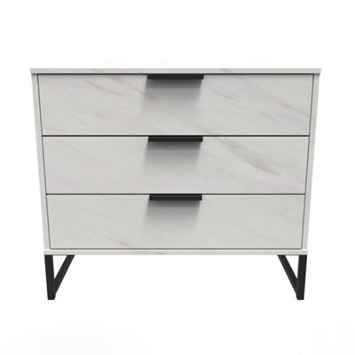 Beijing 3 Drawer Chest Of Drawers In Marble (Ready Assembled) - image 1