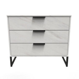 Beijing 3 Drawer Chest Of Drawers In Marble (Ready Assembled) - thumbnail 1