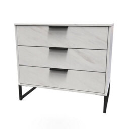 Beijing 3 Drawer Chest Of Drawers In Marble (Ready Assembled) - thumbnail 3