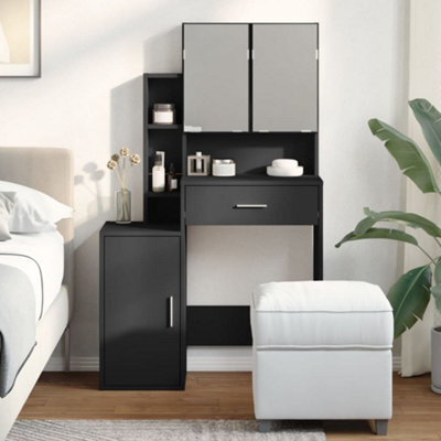 Berkfield Dressing Table With Cabinet Black 80X35X132 Cm - image 1
