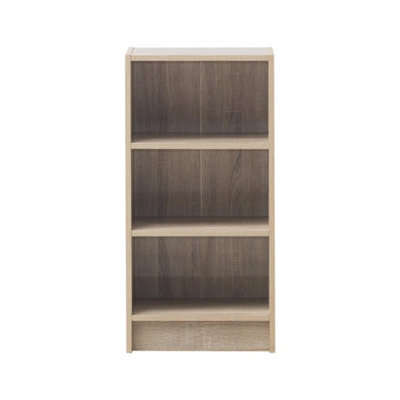 Small 3 Tier Cube Bookcase Display Shelving Storage Unit Furniture Sonoma Oak - image 1