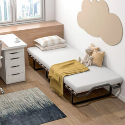 200Cm Folding Bed Metal Frame Portable Foldable Guest Bed W/ Mattress & Wheels - thumbnail 4