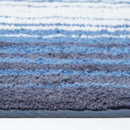 Homescapes Blue And White Stripe Cotton Bath Mat - thumbnail 3