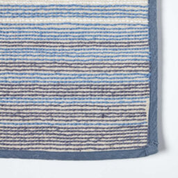 Homescapes Blue And White Stripe Cotton Bath Mat - thumbnail 4
