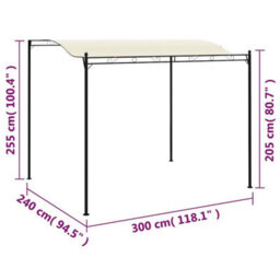 Vidaxl 3 X 2.5M Gazebo Outdoor Garden Sunshade Awning Party Tent Cream White/anthracite - thumbnail 8