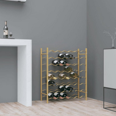 Berkfield Wine Rack For 48 Bottles Gold Metal - image 1