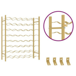Berkfield Wine Rack For 48 Bottles Gold Metal - thumbnail 6