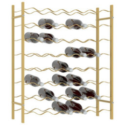 Berkfield Wine Rack For 48 Bottles Gold Metal - thumbnail 3