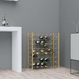 Berkfield Wine Rack For 48 Bottles Gold Metal - thumbnail 1