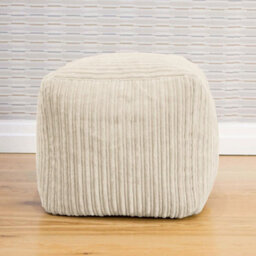 rucomfy Beanbags Rucomfy Indoor Jumbo Cord Bean Bag Footstool - Ivory Cube Pouffe - thumbnail 1