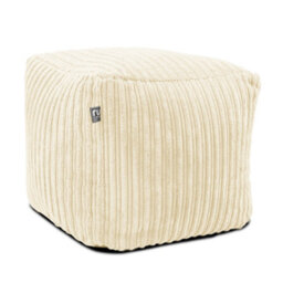 rucomfy Beanbags Rucomfy Indoor Jumbo Cord Bean Bag Footstool - Ivory Cube Pouffe - thumbnail 3