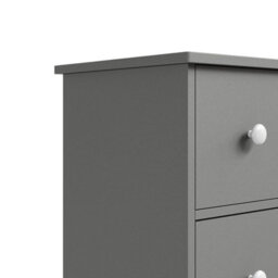 Grey 2 Drawers Nightstand Modern Narrow Accent Table - thumbnail 4