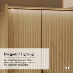 X Rocker Xr Living Dakota Two Door Wardrobe With Two Drawers And App Controlled Led Lights - Wild Oak - thumbnail 3