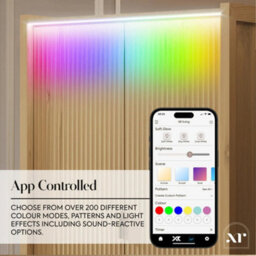X Rocker Xr Living Dakota Two Door Wardrobe With Two Drawers And App Controlled Led Lights - Wild Oak - thumbnail 4