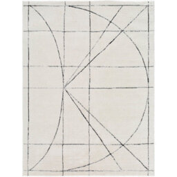 Livabliss Galey Alix Architect-Modern Ivory Black Graphic High Pile Living Dining Bedroom Rug 80 X 220 Cm Easy Care, Non Shedding - thumbnail 1