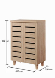 Timber Art Design 4 Tier Shoe Storage Cabinet 2 Door Cupboard Stand Rack Unit Sonoma Oak - thumbnail 5