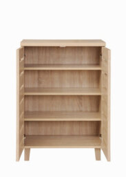 Timber Art Design 4 Tier Shoe Storage Cabinet 2 Door Cupboard Stand Rack Unit Sonoma Oak - thumbnail 3