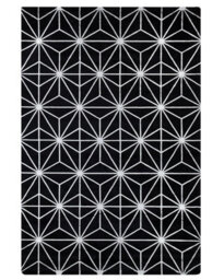 Beliani Black Silver Geometric Area Rug, Handwoven Viscose-Cotton, 160 X 230 Cm - thumbnail 1