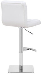 Lamboro Allegro Deluxe Kitchen Bar Stool, Adjustable Swivel, Chrome Footrest & Weighted Base, White - thumbnail 4
