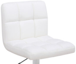 Lamboro Allegro Deluxe Kitchen Bar Stool, Adjustable Swivel, Chrome Footrest & Weighted Base, White - thumbnail 7