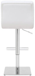 Lamboro Allegro Deluxe Kitchen Bar Stool, Adjustable Swivel, Chrome Footrest & Weighted Base, White - thumbnail 5
