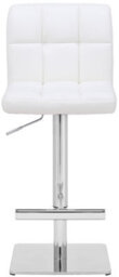 Lamboro Allegro Deluxe Kitchen Bar Stool, Adjustable Swivel, Chrome Footrest & Weighted Base, White - thumbnail 3