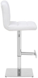 Lamboro Allegro Deluxe Kitchen Bar Stool, Adjustable Swivel, Chrome Footrest & Weighted Base, White - thumbnail 2