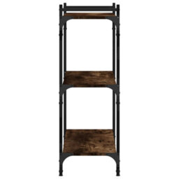 Berkfield Bookcase 3-Tier Smoked Oak 80X30X86 Cm Engineered Wood - thumbnail 5