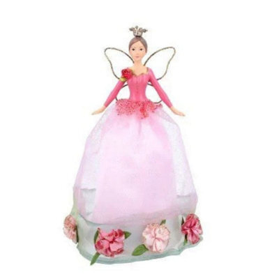 Gisela Graham Christmas Luxury Rose Design Fairy Tree Topper, Pink, Approx. 19 Cm