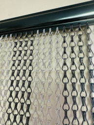 Curtains at Home Grey & Silver Aluminium Chain Curtain Metal Door Curtain Insect Or Fly Screen Double Hook - Extra Wide - 120Cm X 210Cm - thumbnail 2