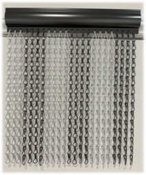 Curtains at Home Grey & Silver Aluminium Chain Curtain Metal Door Curtain Insect Or Fly Screen Double Hook - Extra Wide - 120Cm X 210Cm - thumbnail 1