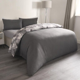 OHS Marble Duvet Cover Set Quilt Bedding Reversible, Grey/white - Double - thumbnail 5