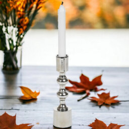 Urbn-Living Urbnliving 16Cm Silver Metal Candlesticks Wedding Table Candle Stick Dinner Holders - thumbnail 2