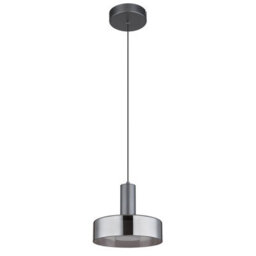 Luminosa Lighting Luminosa Grant Pendant Ceiling Light Grey Matt Smoke Glass Shade Led 3000K - thumbnail 2