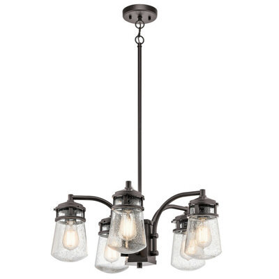 Stylish Outdoor Ip44 5 Bulb Chandelier In Architectural Bronze - Led E27 75W - image 1