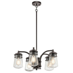 Stylish Outdoor Ip44 5 Bulb Chandelier In Architectural Bronze - Led E27 75W