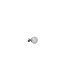 Unknown 28mm Fixed Length Metal Eyelet Curtain Pole Set In Satin Silver - Crash Finial, 200Cm - thumbnail 2