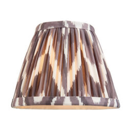 Luminosa Lighting Luminosa Chester Brushed Aged Brass Plate Pendant Light With Pearl Grey Fabric Zigzag Shade 16Cm 3X B22 - thumbnail 6