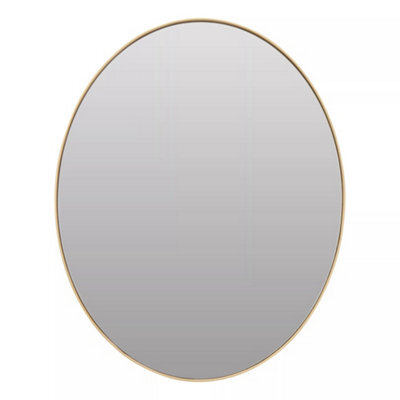 Orsina Medium Gold Finish Oval Wall Mirror - image 1