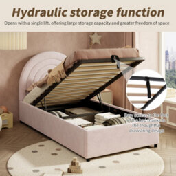 Single Upholstered Bed With Slatted Frame And Headboard - thumbnail 9
