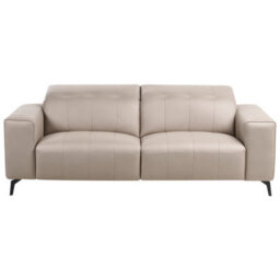 Beliani Taupe Faux Leather Living Room Set With Adjustable Headrests - Three-Seater, Two-Seater And Armchair - thumbnail 2