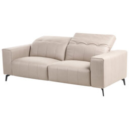 Beliani Taupe Faux Leather Living Room Set With Adjustable Headrests - Three-Seater, Two-Seater And Armchair - thumbnail 6