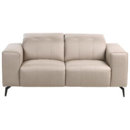 Beliani Taupe Faux Leather Living Room Set With Adjustable Headrests - Three-Seater, Two-Seater And Armchair - thumbnail 9
