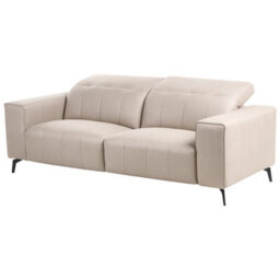 Beliani Taupe Faux Leather Living Room Set With Adjustable Headrests - Three-Seater, Two-Seater And Armchair - thumbnail 4