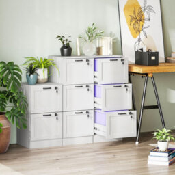 Homcom 3-Drawer File Cabinet, Lockable Filing Cabinet For A4 Letter, White - thumbnail 1