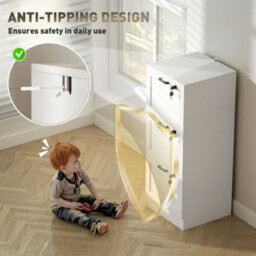 Homcom 3-Drawer File Cabinet, Lockable Filing Cabinet For A4 Letter, White - thumbnail 7
