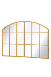 "Mirroroutlet Over Mantle Window Arcus - Gold Framed Arched Wall Mirror 35"" X 26"" (90Cm X 65Cm)" - thumbnail 4