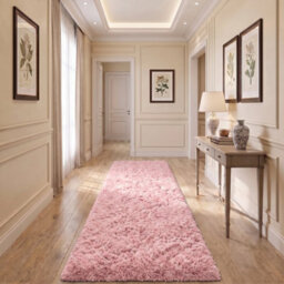 Oxford Homeware Shaggy Rug Anti-Slip Washable Soft Fluffy Living Room And Bedroom Rug (Pink, 80X150Cm) - thumbnail 6