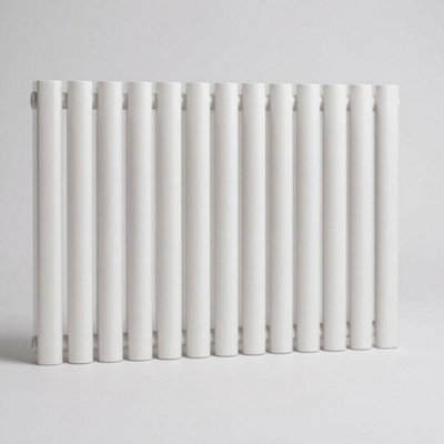Ethiant Lux Ethiant Oval Tubed Panel Single Horizontal Radiator 600 Height X 1440 Width White
