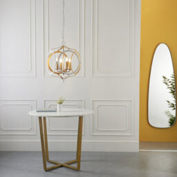 Luminosa Lighting Luminosa Vicenza 4 Light Ceiling Pendant Matt White & Gold Paint - thumbnail 2